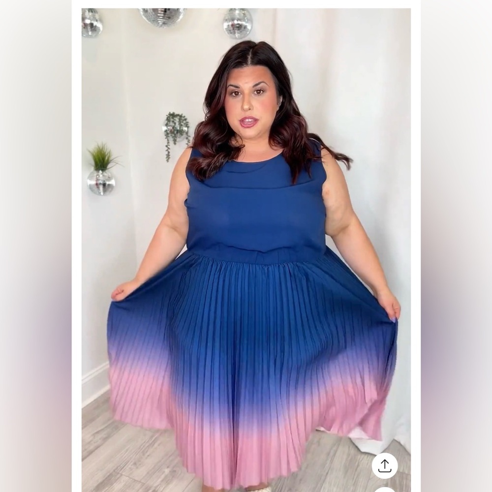 Plus Ombre Sleeveless Midi Dress